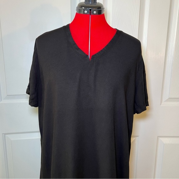 Bella Dahl Black Short Sleeve Rayon Shift Dress Large - Picture 2 of 7